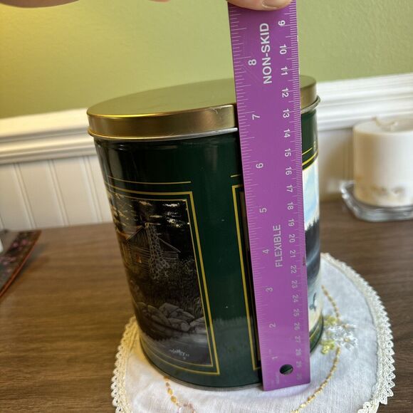 Collectable Metal Tin Day’s End Tin Rick Kelley 7 1/4” x 5 3/4” Cylindrical - Picture 5 of 9